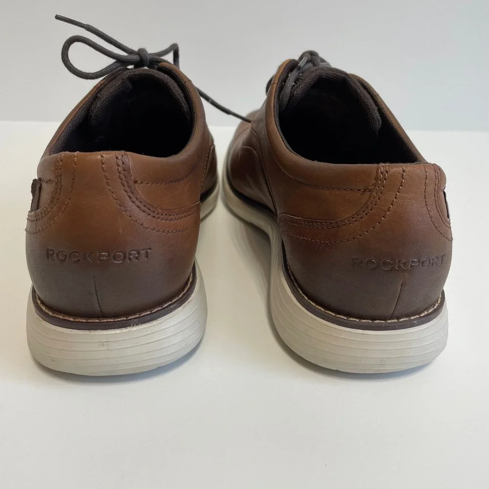 Rockport truTech Men's Brown Leather Lace Up Dress Shoes Size‎ 9.5